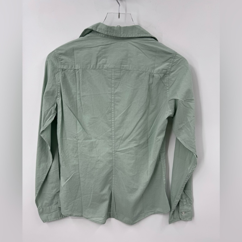 Frank & Eileen - Barry Woven Button Up in Washed Green XS B2951 - Picture 3 of 3